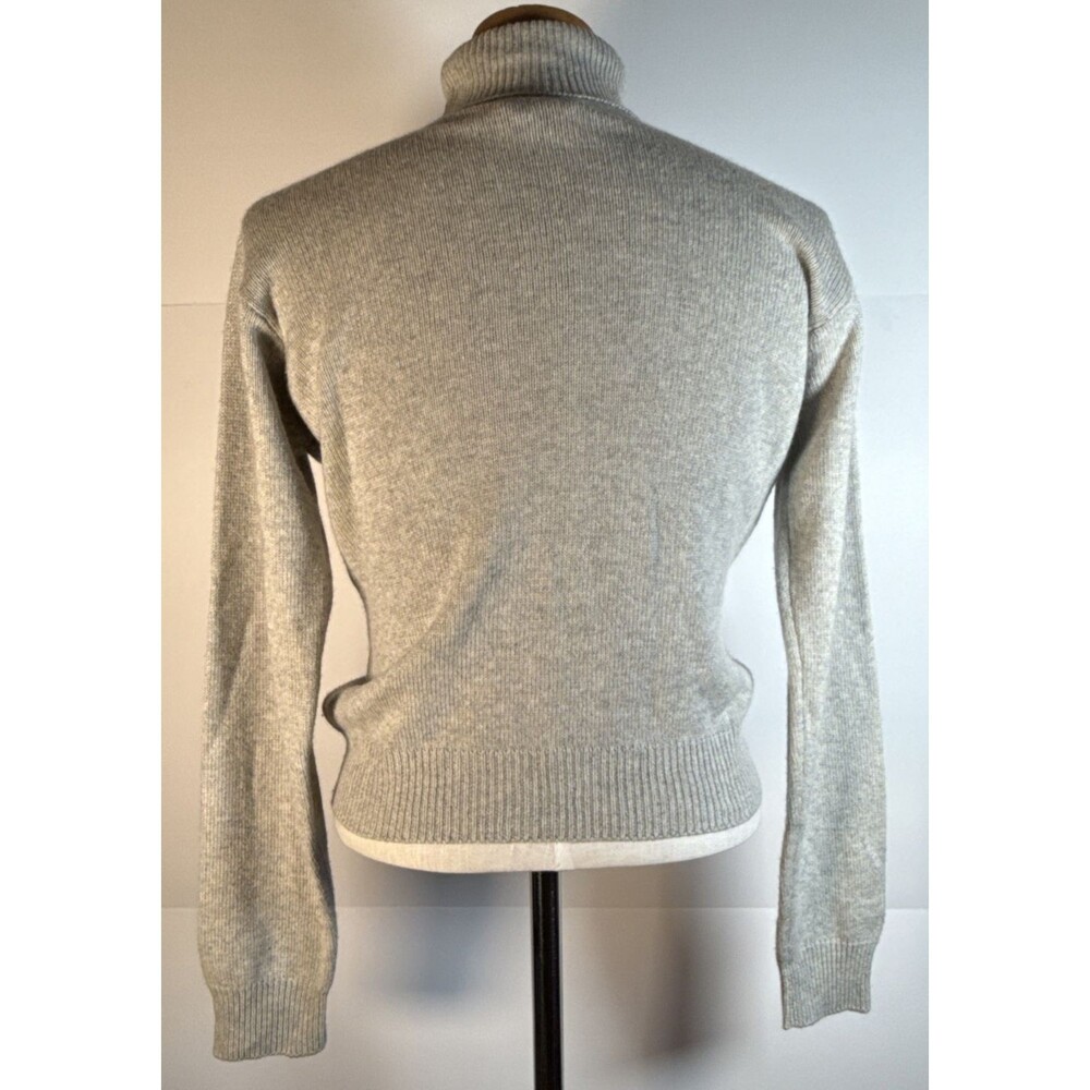 The J Peterman Company Sweater Womens Small Gray Silk Cashmere Turtleneck Knit - Picture 3 of 5